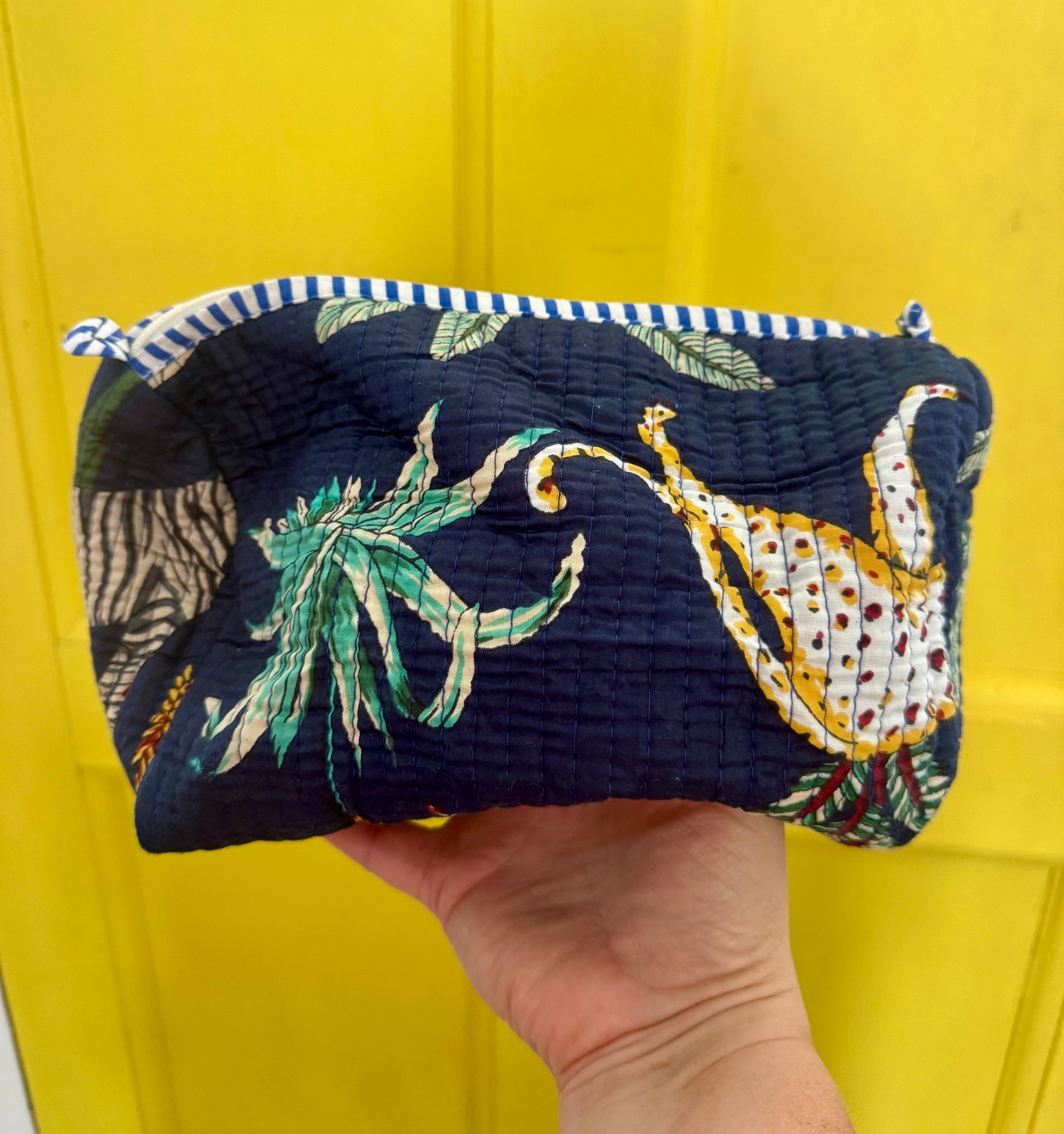 Cosmetic pouches - jungle print (navy blue) Multiple Sizes