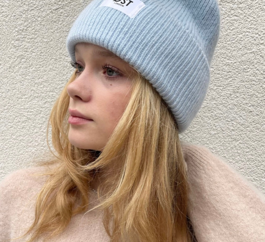 Angora Beanie - lighter blue