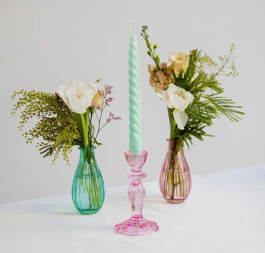 Glass Candle Holder - Multiple colours