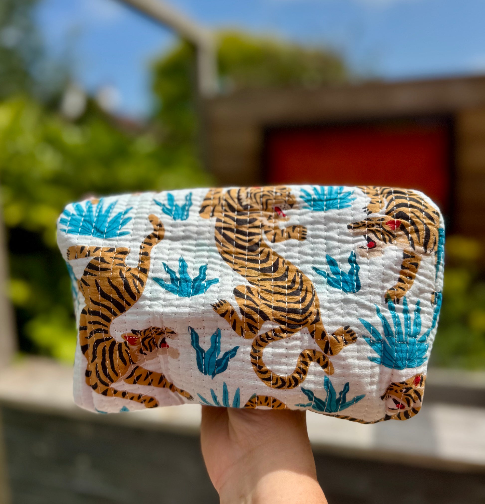 Cosmetic pouches - tiger print multiple sizes