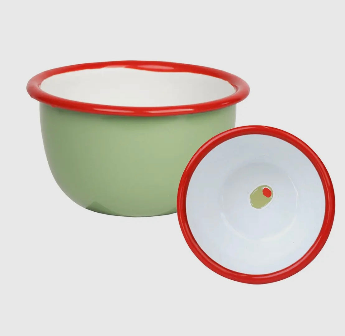 Bon Appetit Olive Enamel Bowl - 10cm