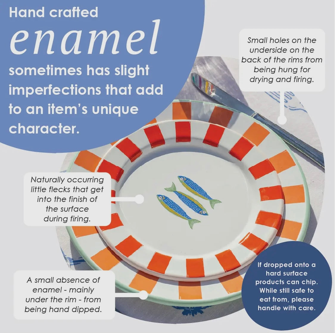 TALKING TABLES Bon Appetit Olive Enamel Plate