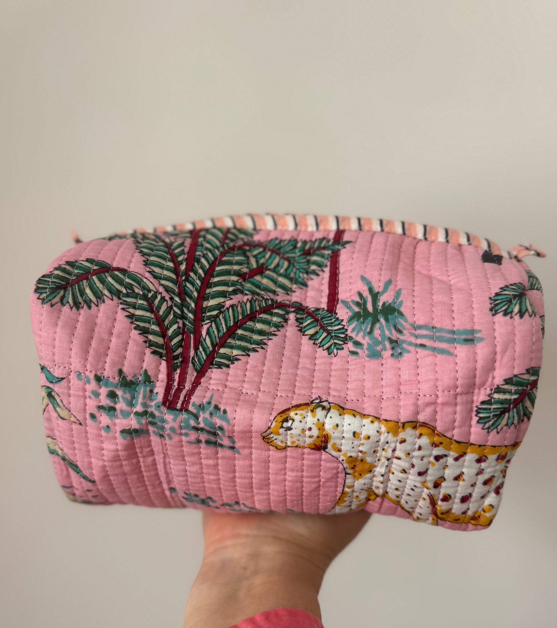 Cosmetic pouches - jungle print (pink) Multiple Sizes