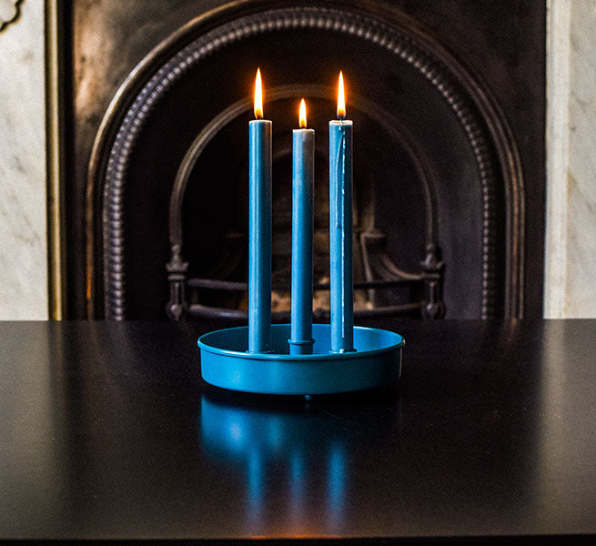 British Colour Standard Metal Candle Platter Small