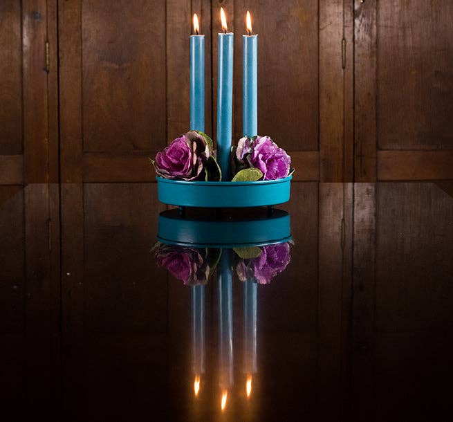Petrol Blue Eco Dinner Candles