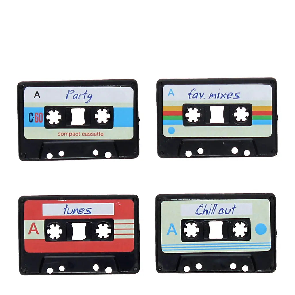 Mini Music Magnets (Set of 4) - Cassette