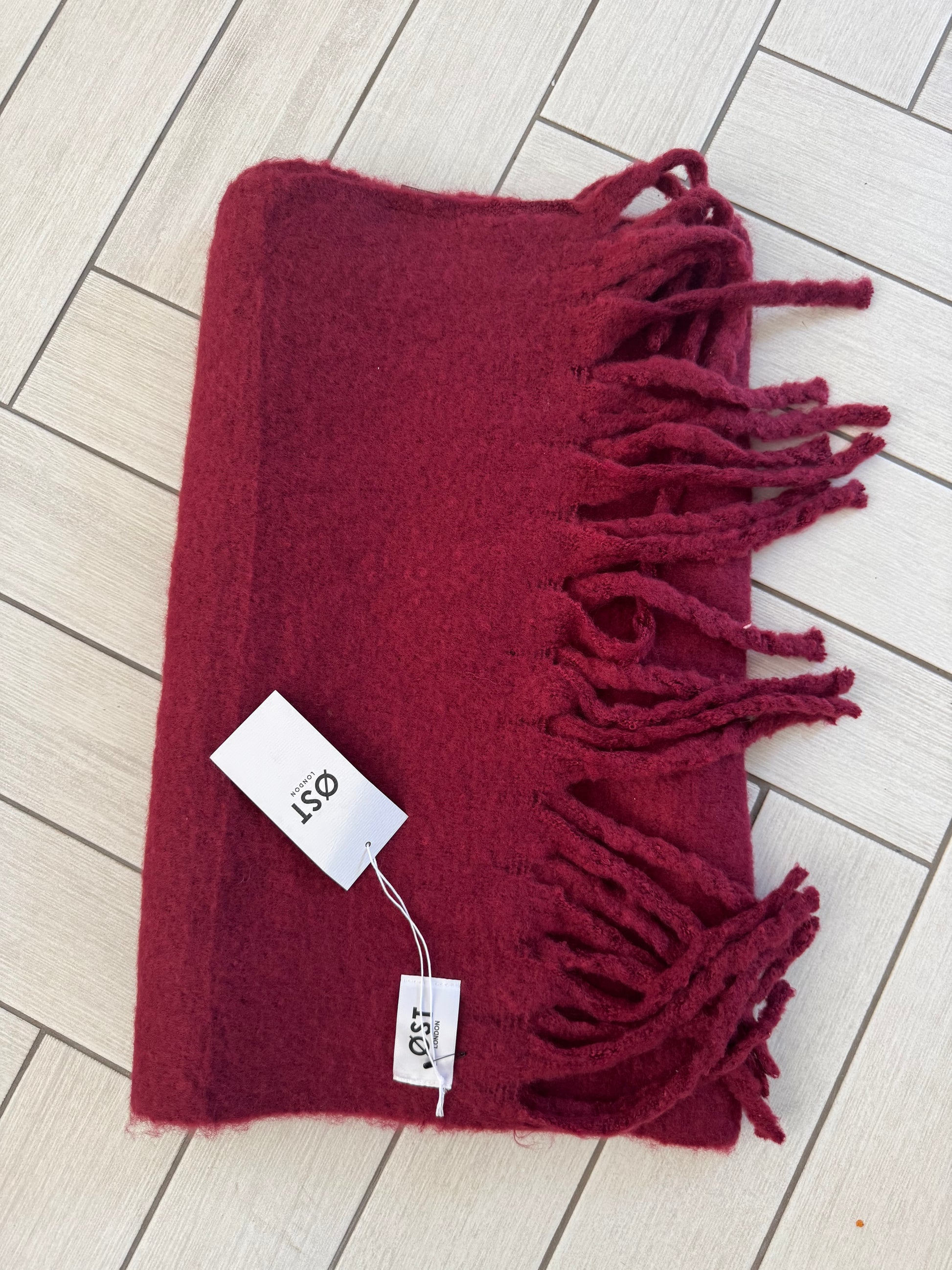 Oversized scarf - burgundy