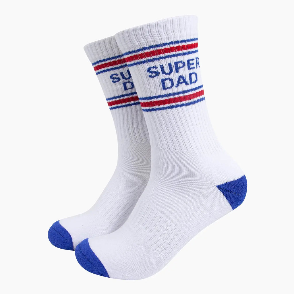 Super Dad Organic Cotton Sports Socks in White