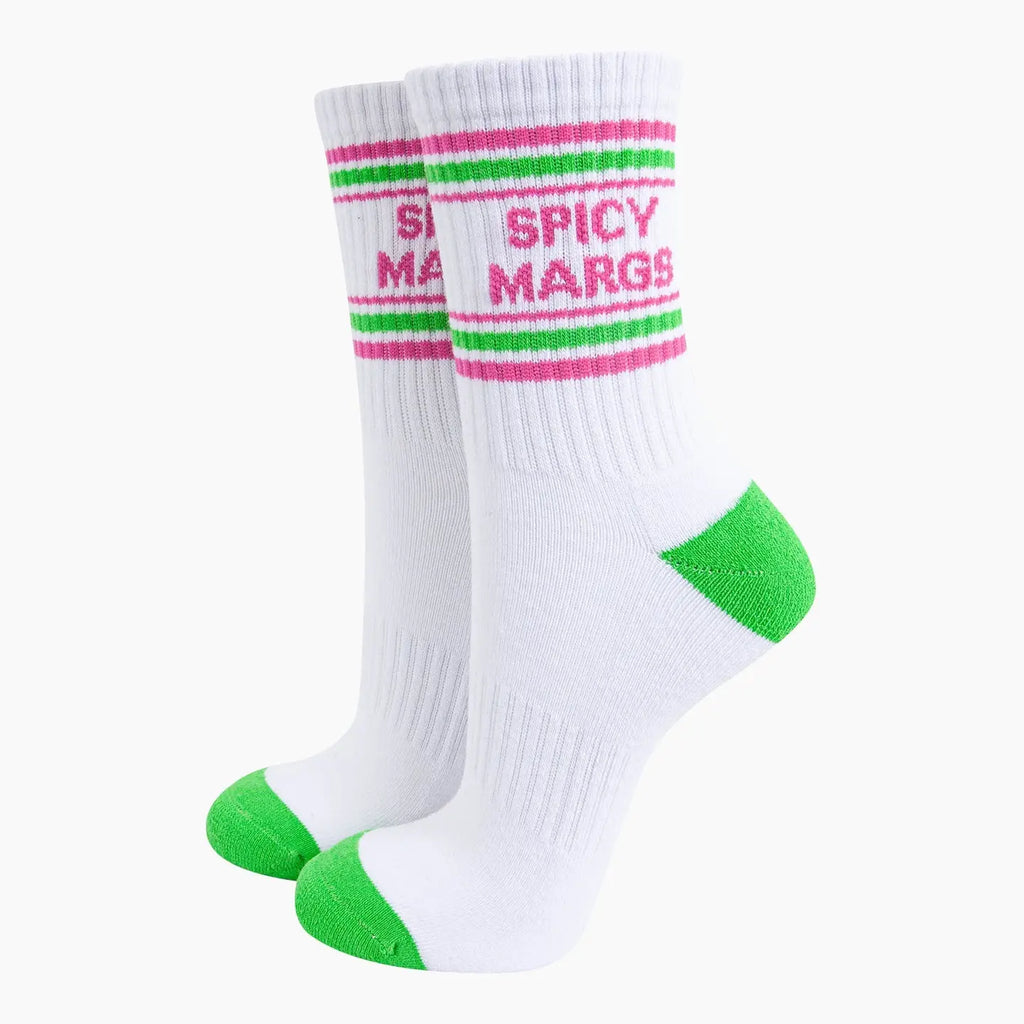 Spicy Margs Organic Cotton Sports Socks in White