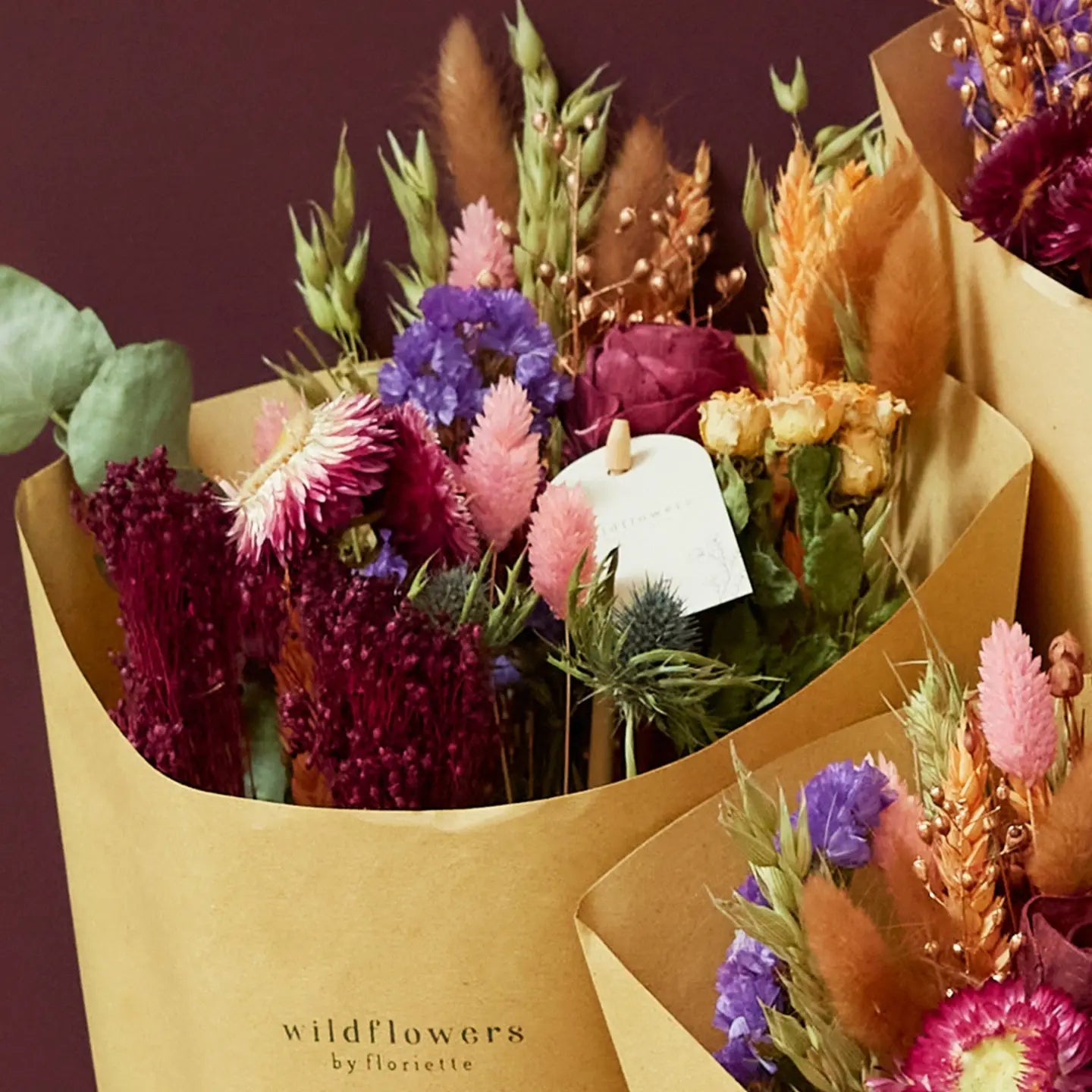 Bouquet of dried flowers by Floriette - Burgundy