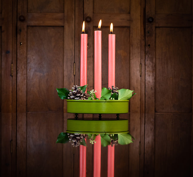 British Colour Standard Metal Candle Platter Small