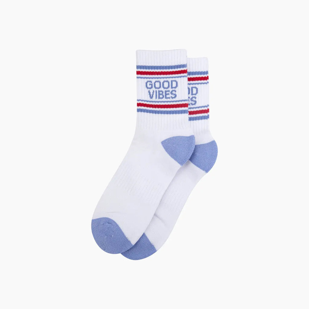 Good Vibes Organic Cotton Sports Socks in White