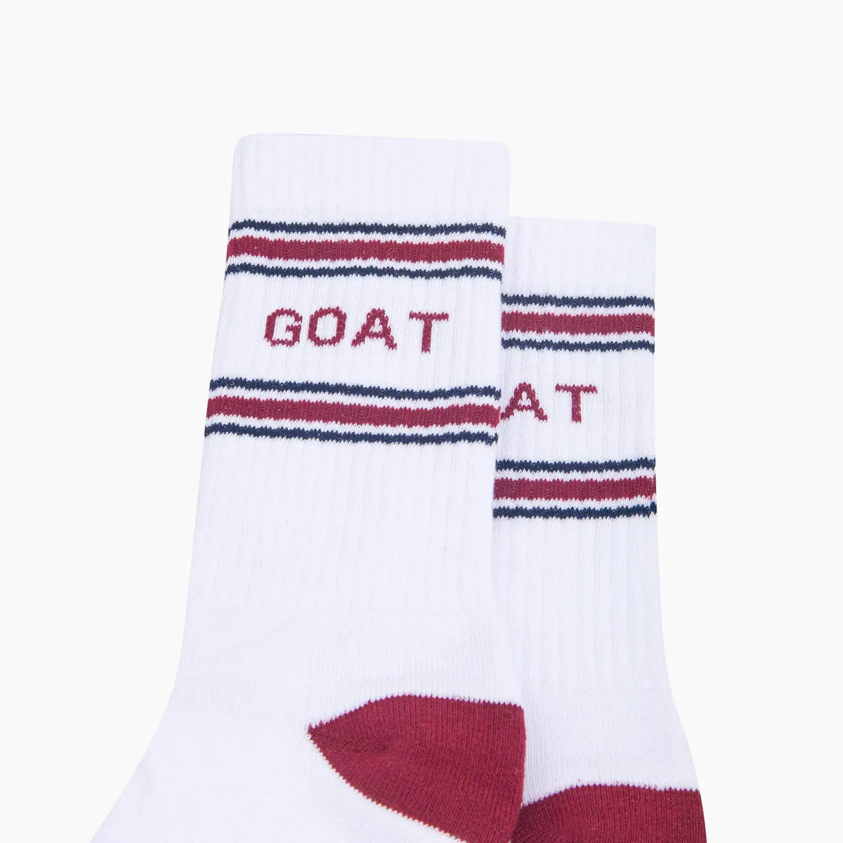 Goat Organic Cotton Sports Socks in White/Red