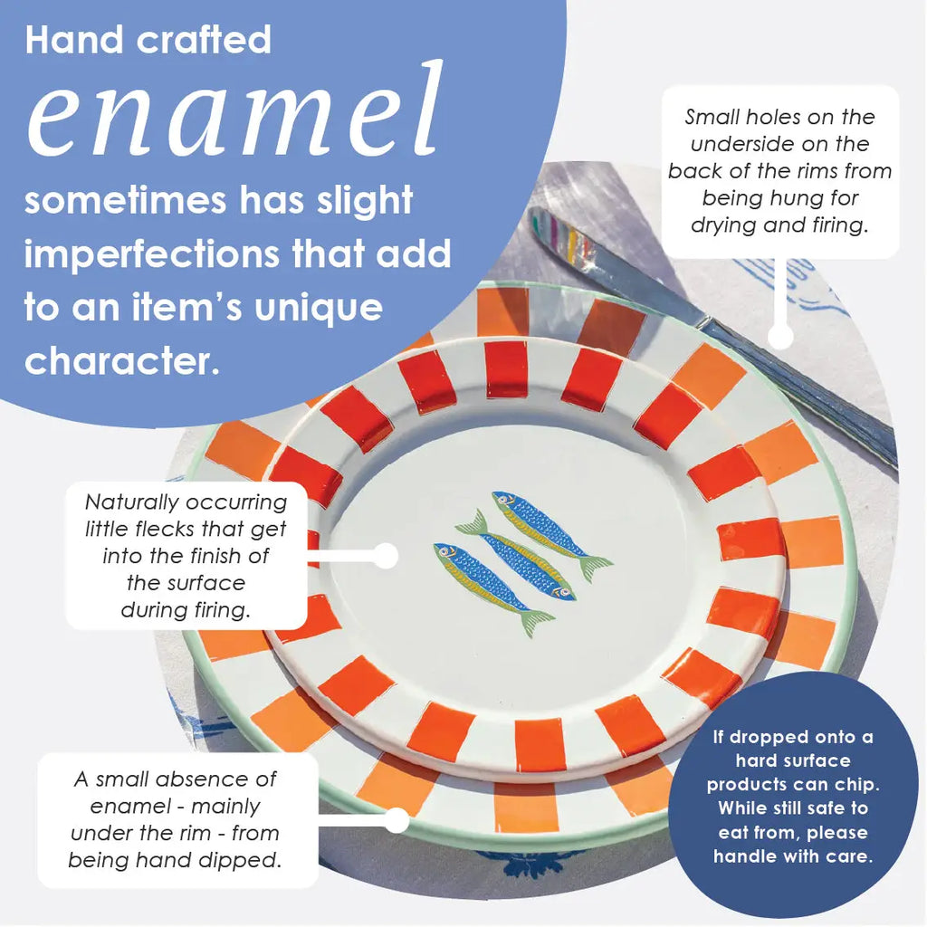 Bon Appetit Enamel Sardine Plate - Various sizes