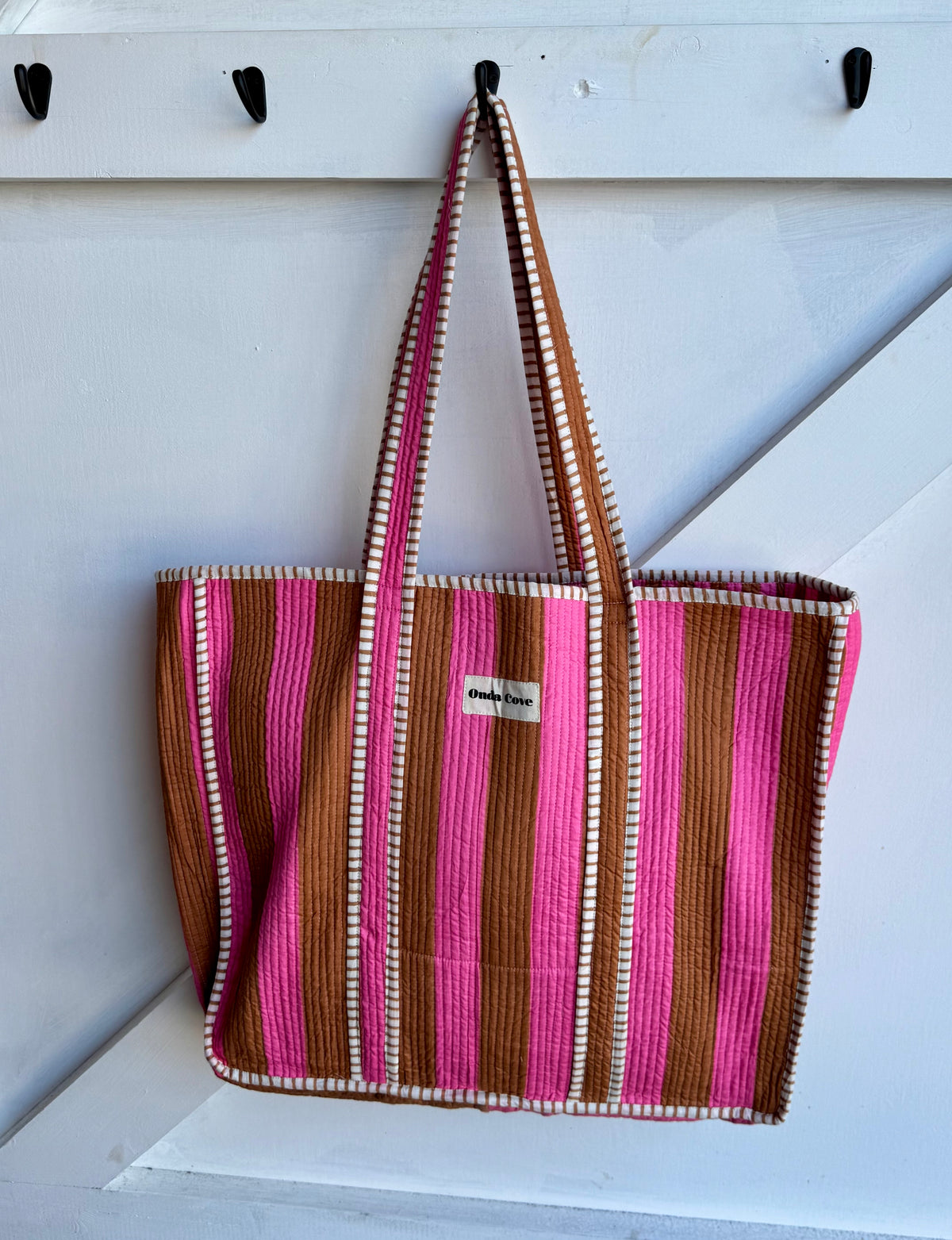 Oversized stripe tote - various prints