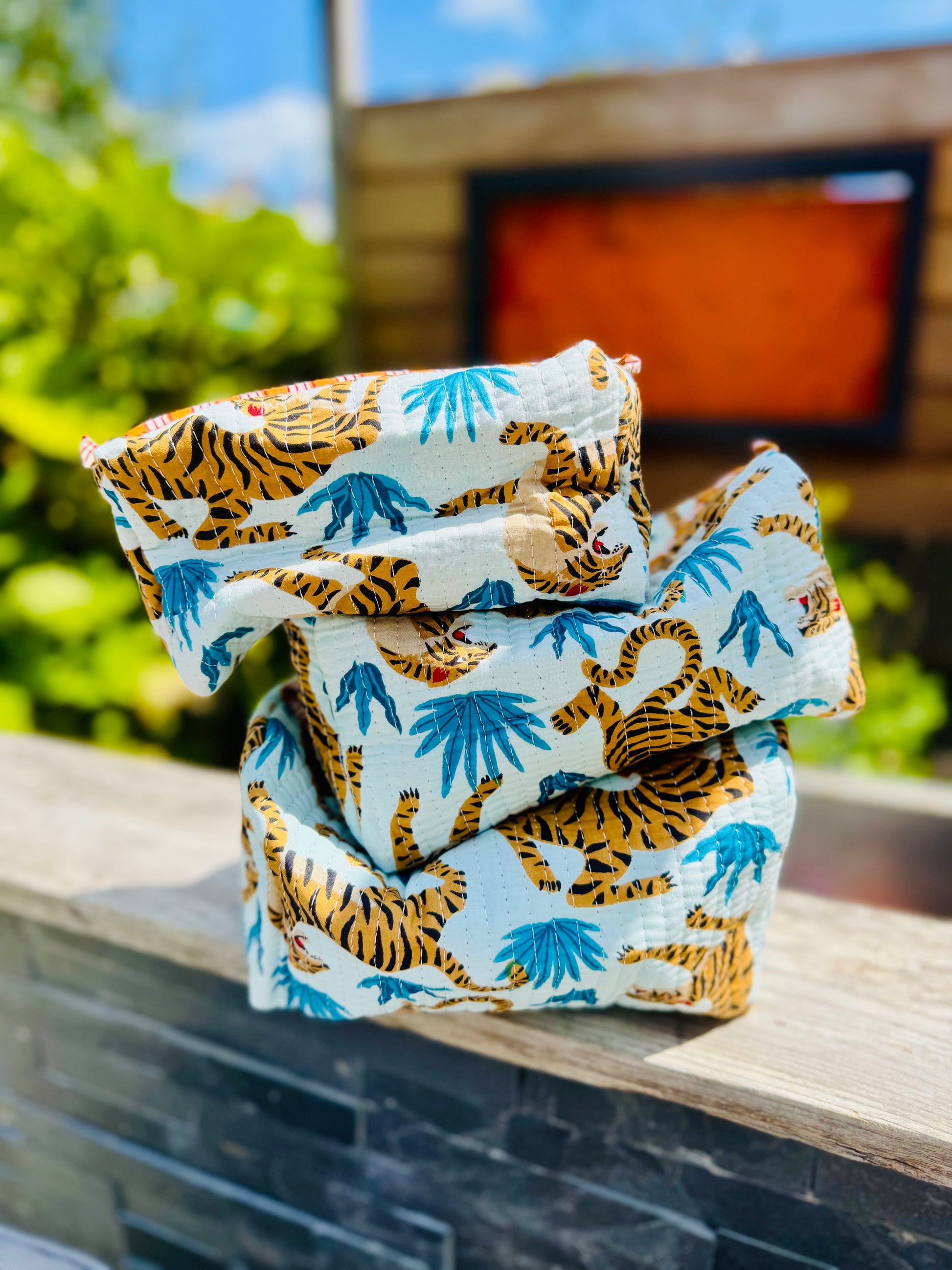 Cosmetic pouches - tiger print multiple sizes