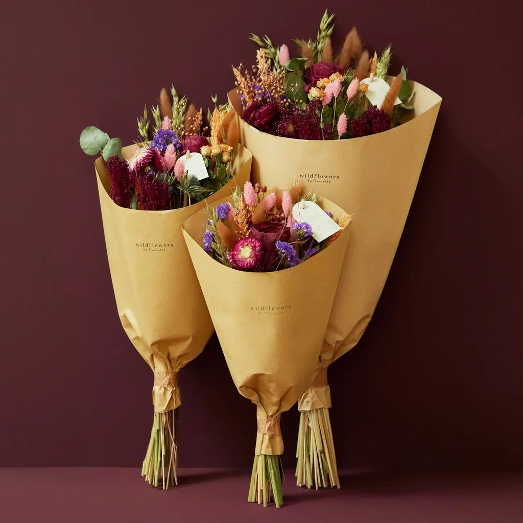 Bouquet of dried flowers by Floriette - Burgundy
