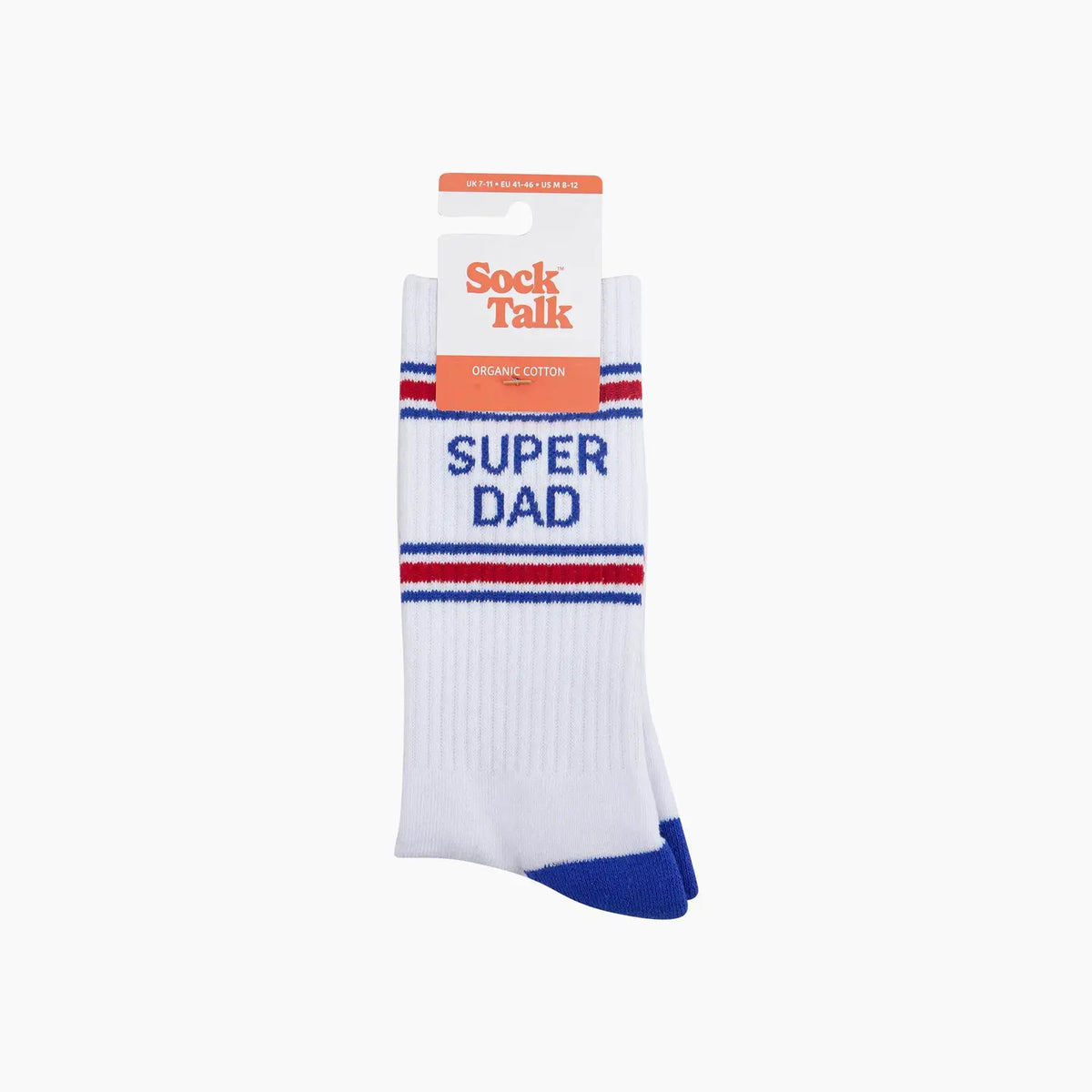 Super Dad Organic Cotton Sports Socks in White