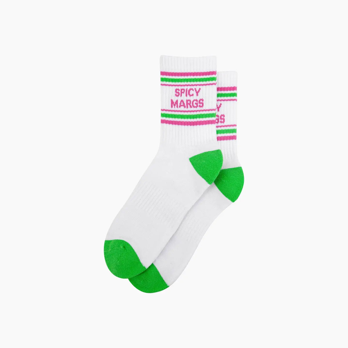 Spicy Margs Organic Cotton Sports Socks in White