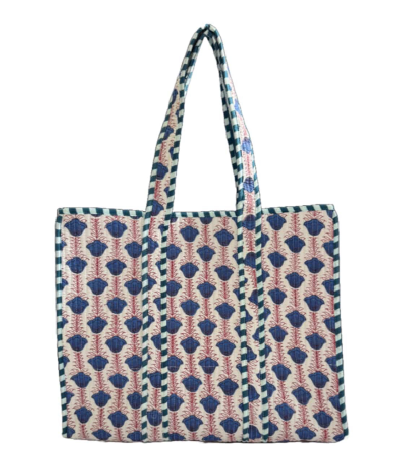 Reversible printed cotton Tote Bag - floral