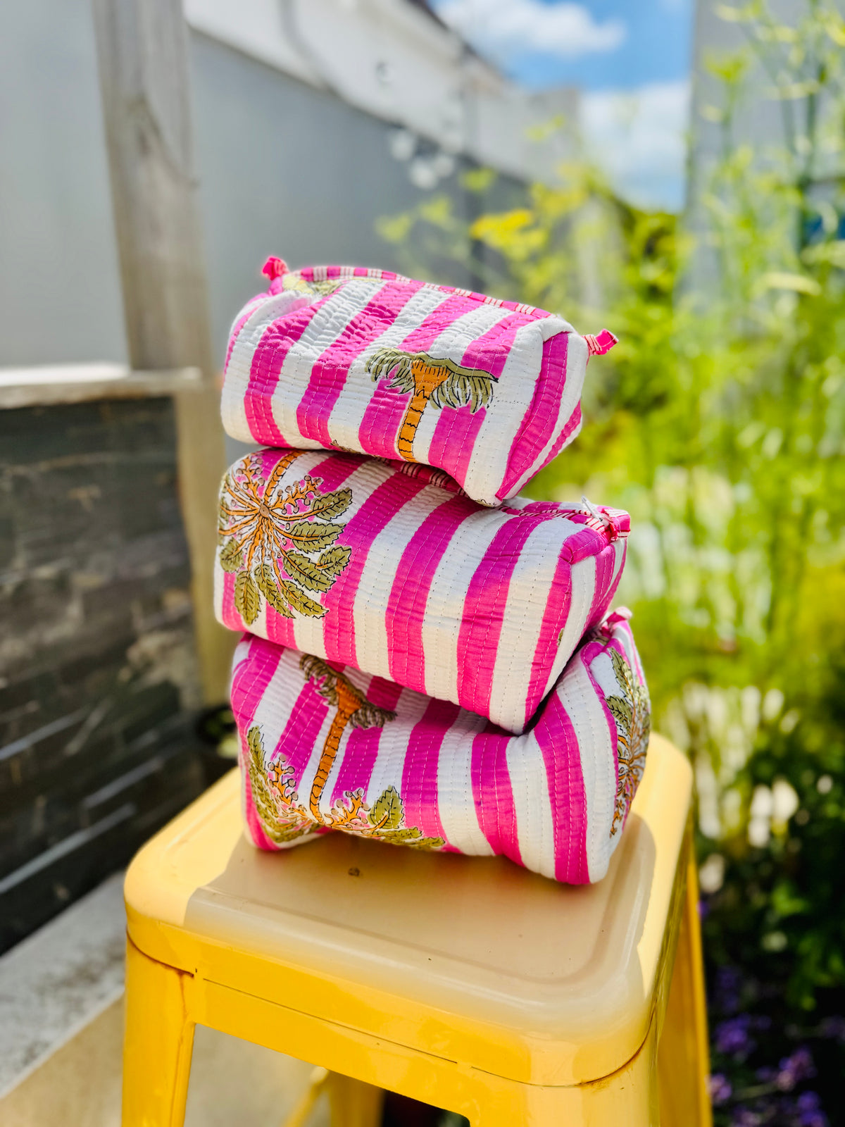 Cosmetic pouches - palm tree print Multiple sizes