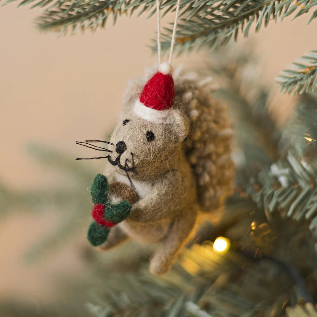 Grey Squirrel with Christmas Pudding