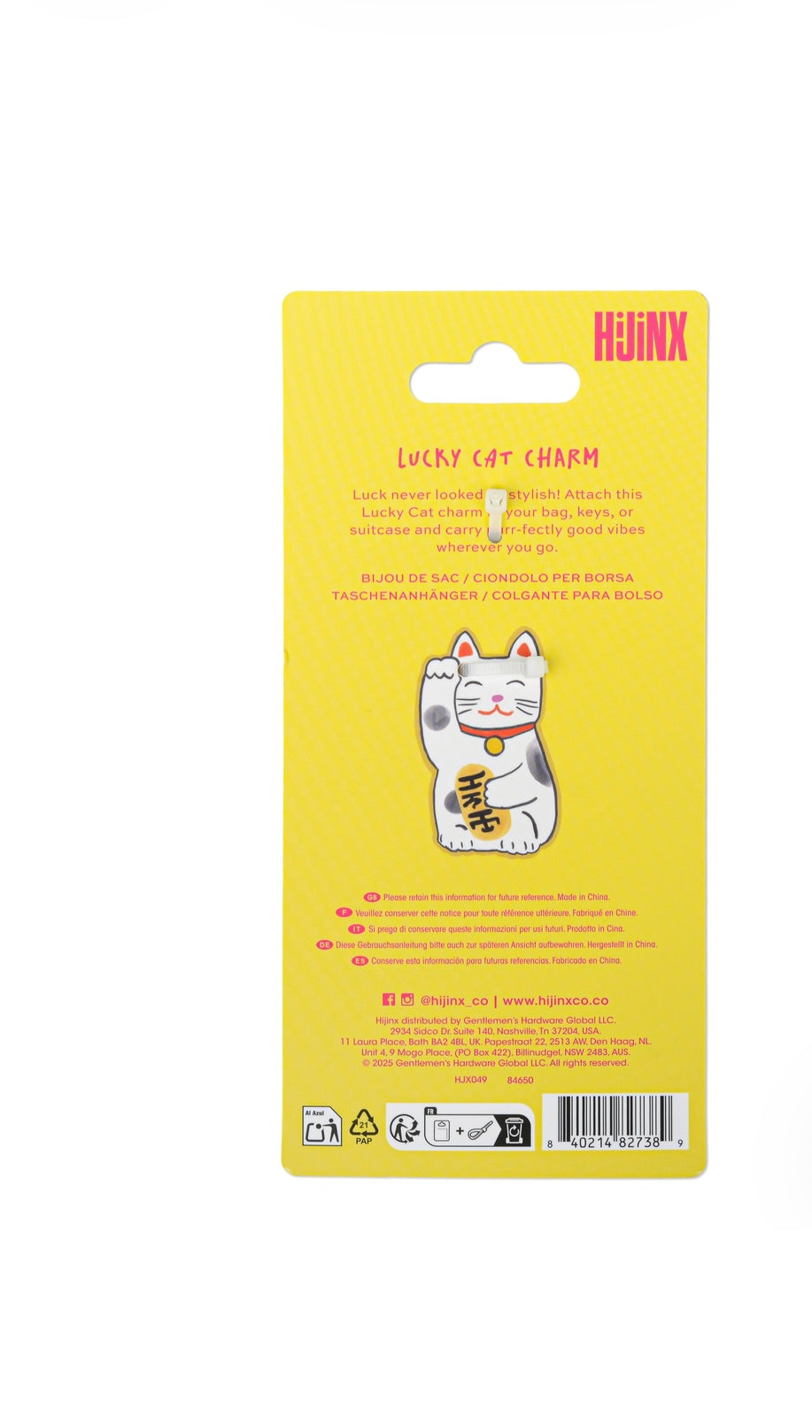 Hijinx Lucky Cat Bag Charm