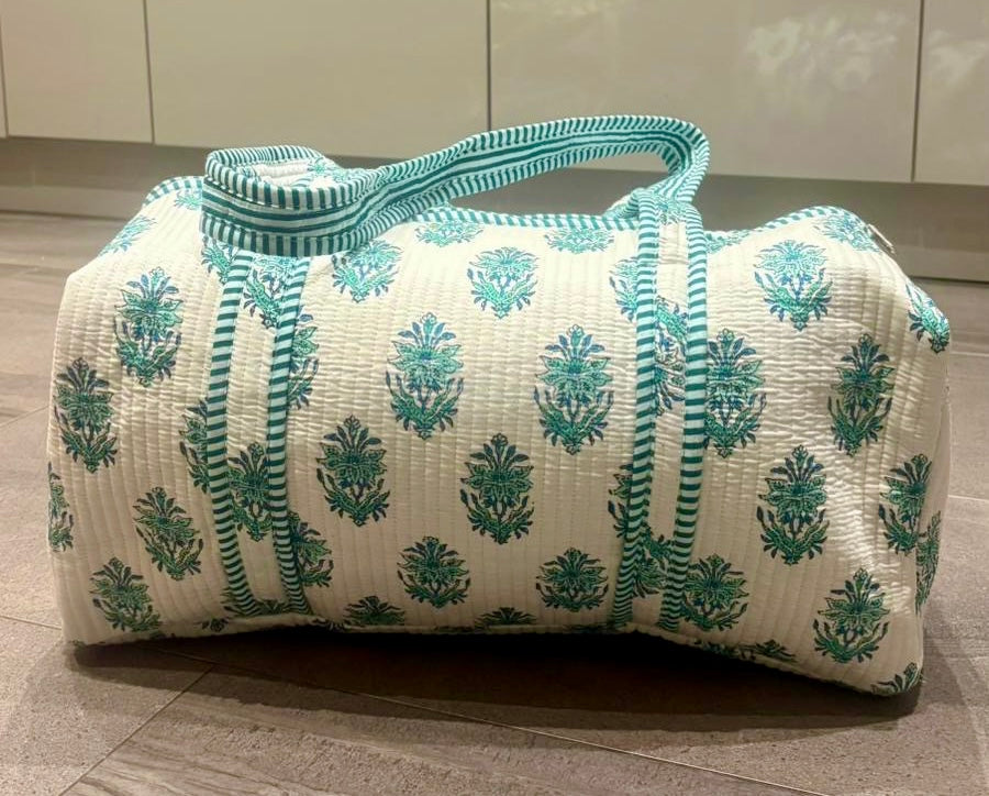 Weekend bag - green leaf