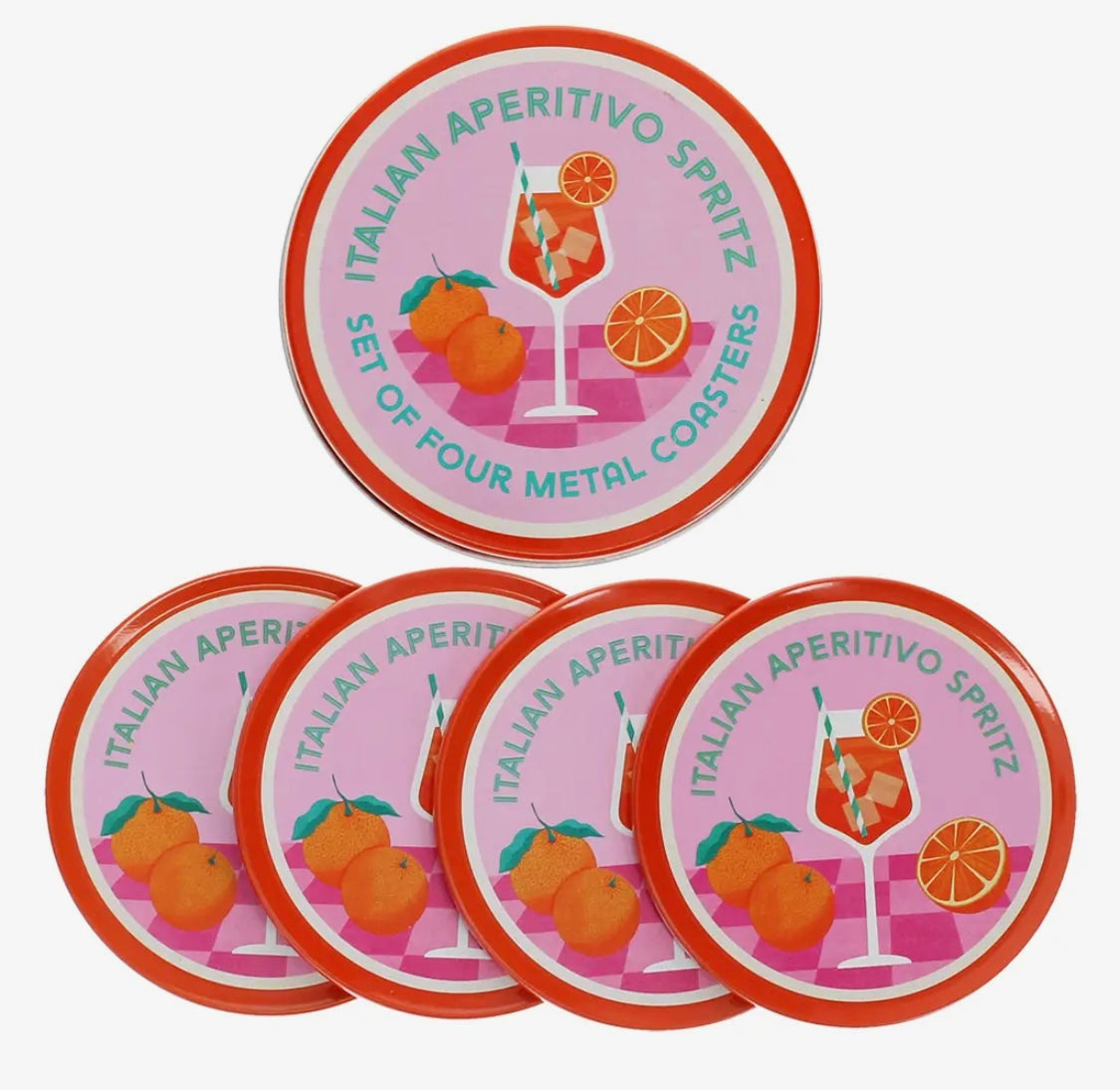 Aperol Spritz coasters - set of 4