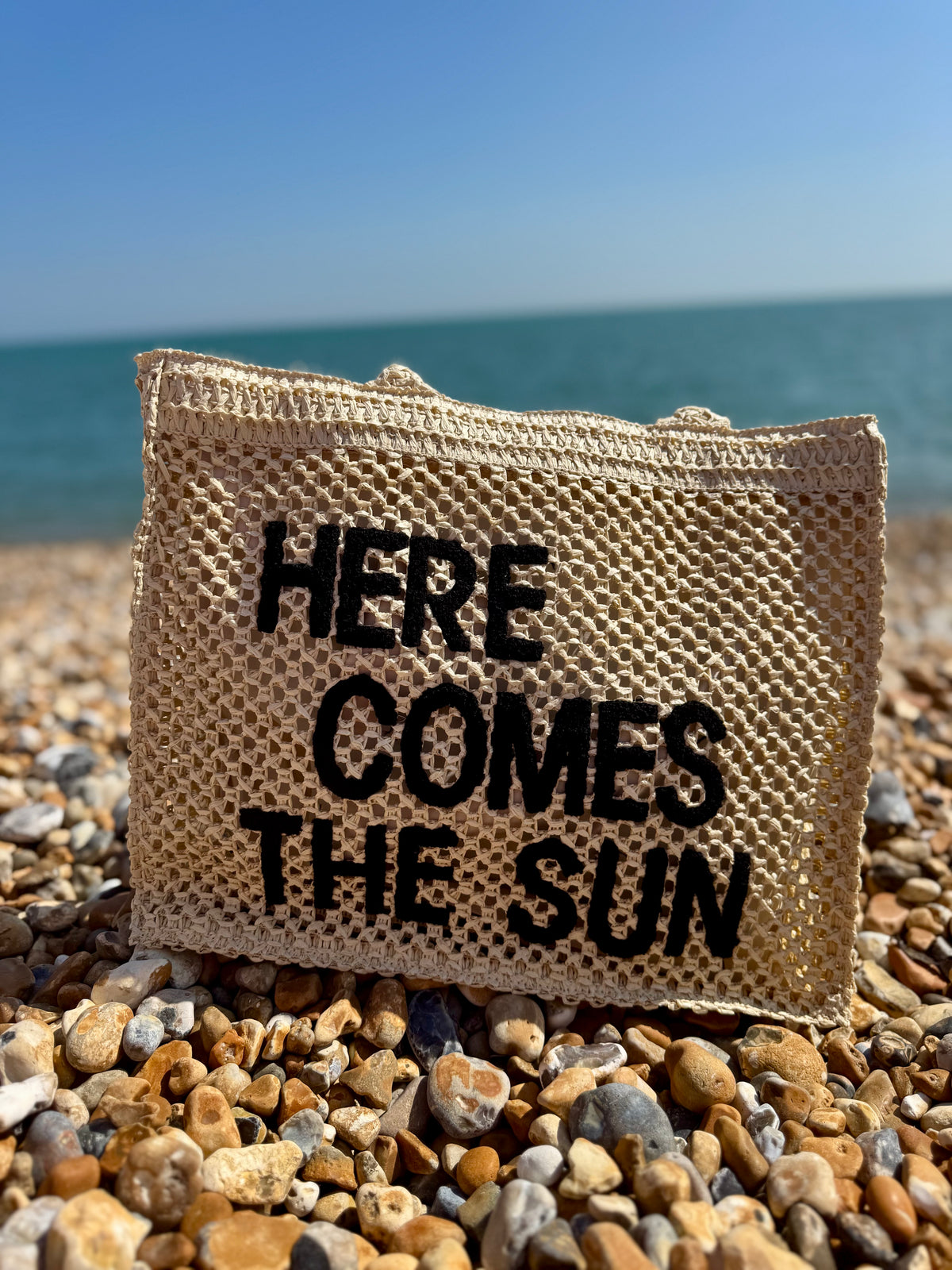 MIA LAROUGH Here Comes the Sun Raffia Shoulder Bag