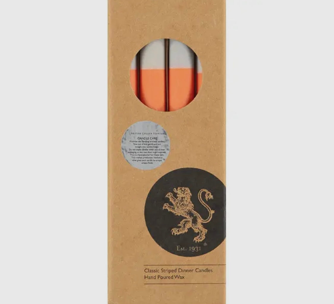 Neon striped candles pack of 4