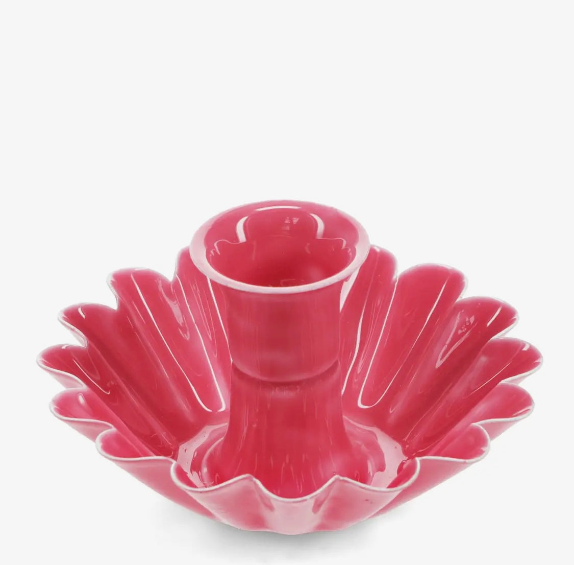 Enamel flower candle holder - Vibrant Pink