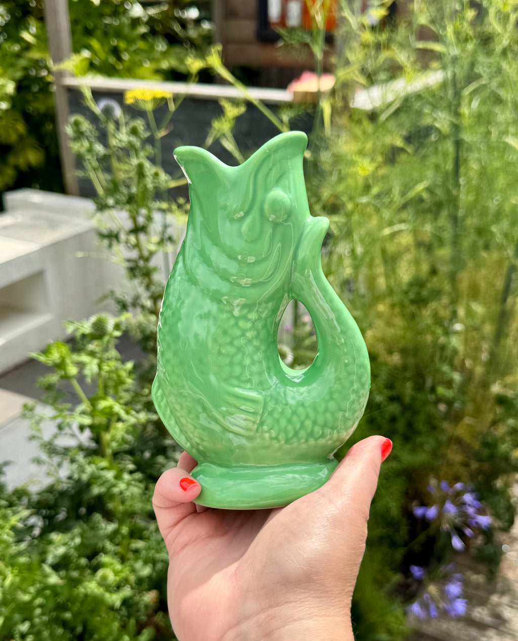 Ceramic Fish Jug - Green