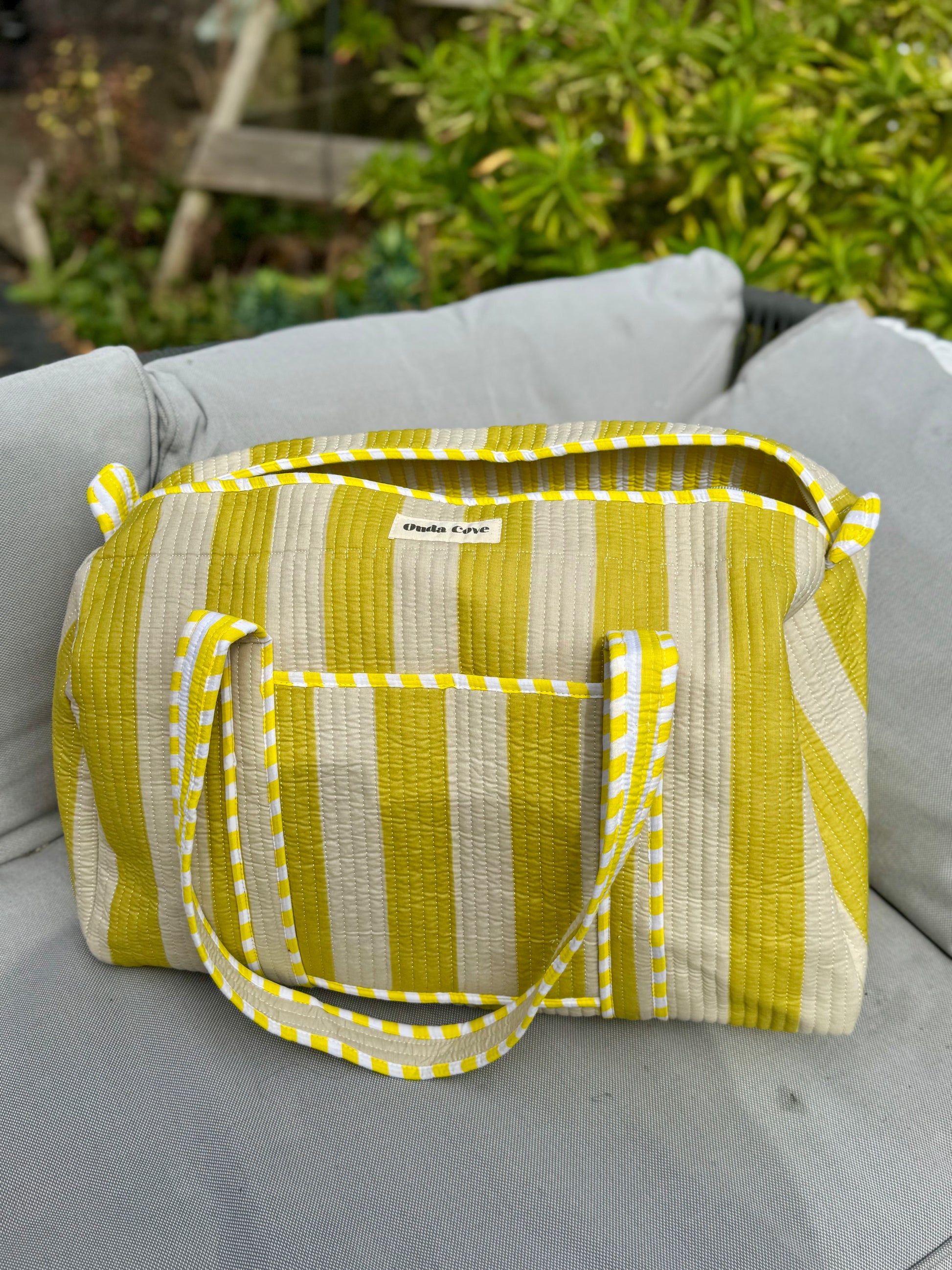 Weekend Duffle Bag - yellow stripe