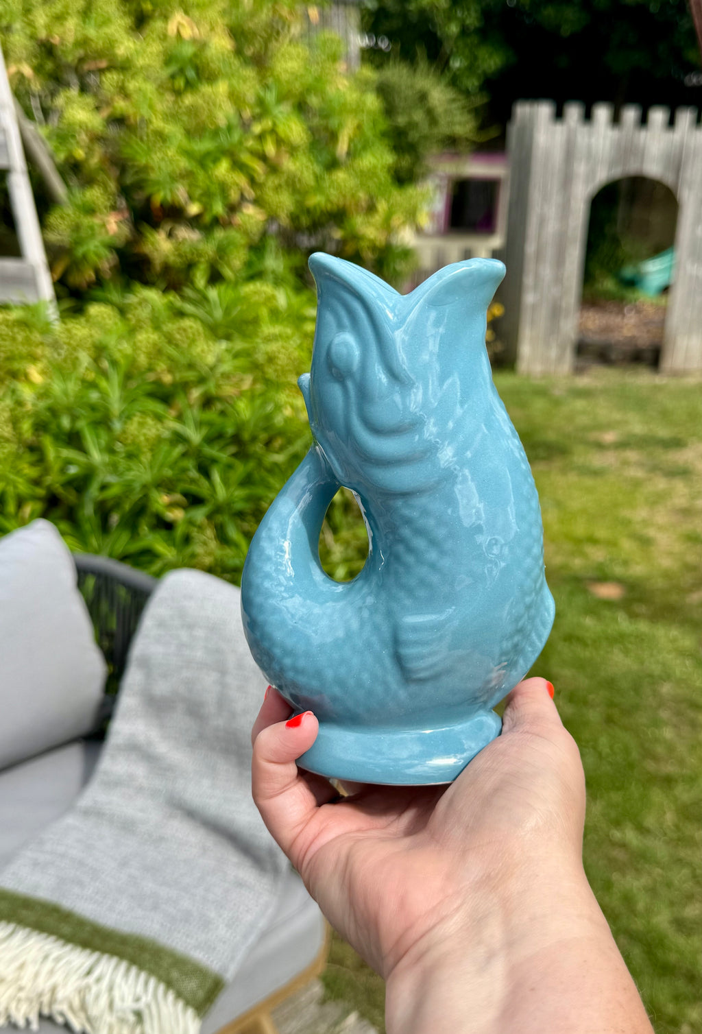 Ceramic Fish Jug - Blue