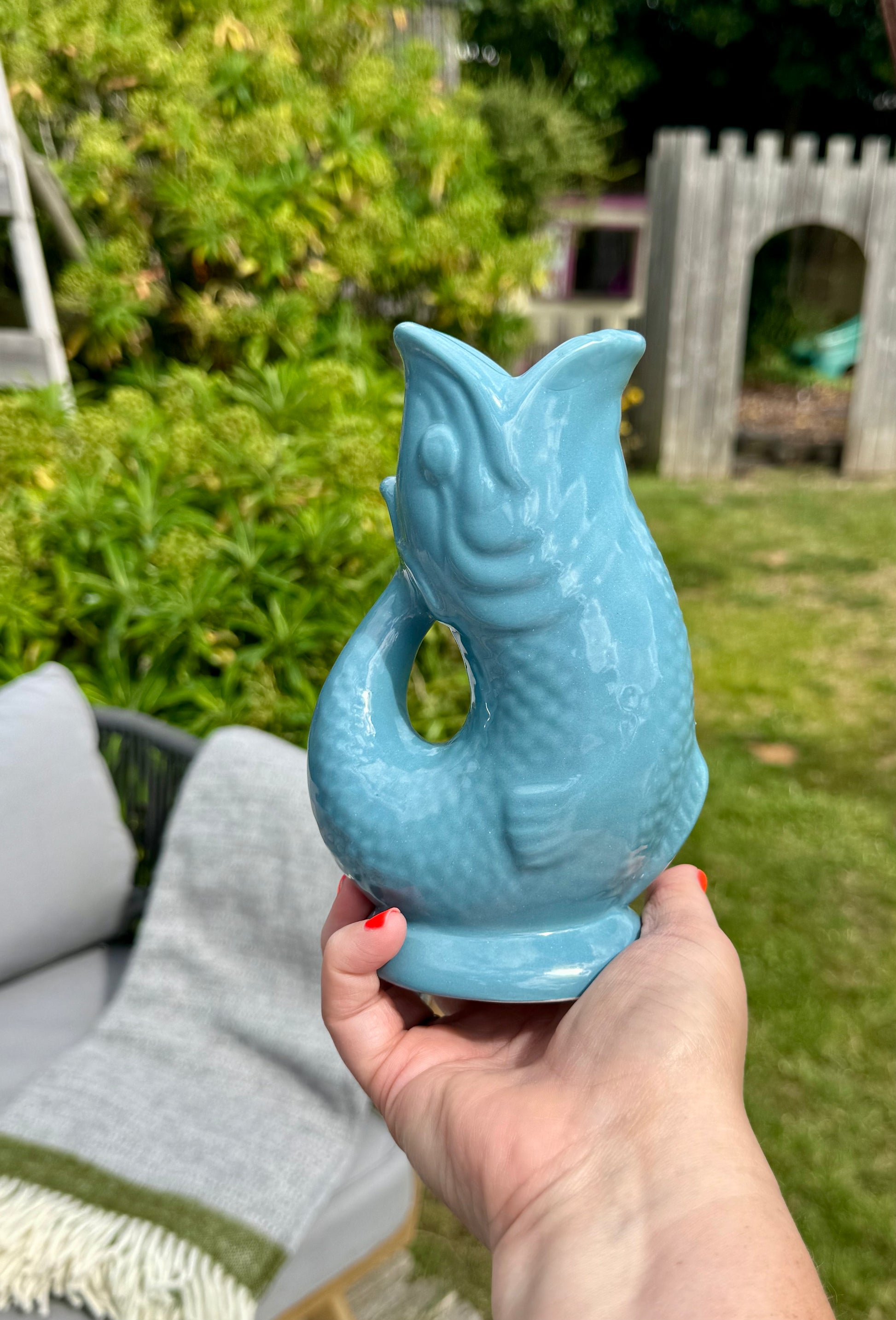Ceramic Fish Jug - Blue