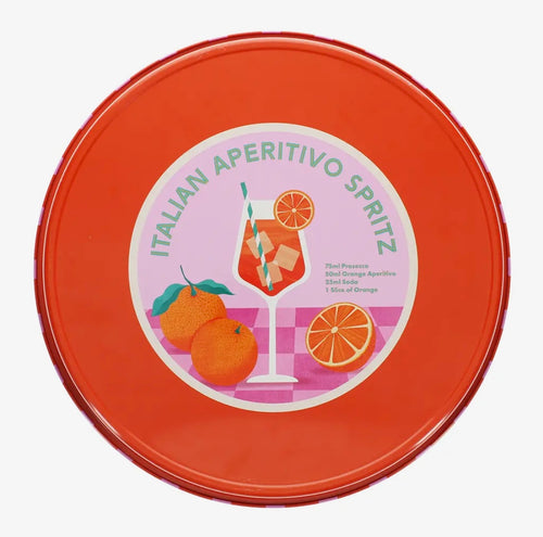 Aperol Spritz - round metal serving tray