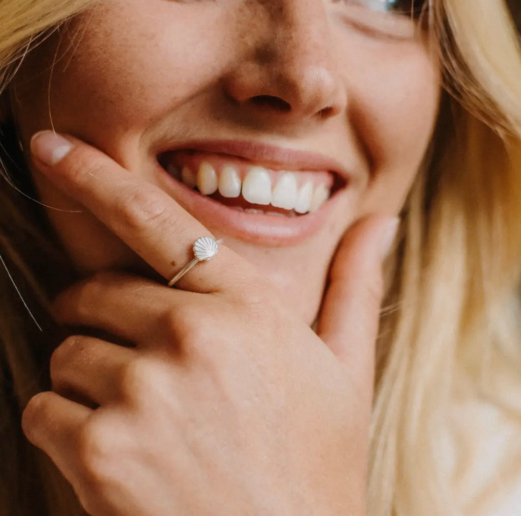 Shell Adjustable Gold Ring