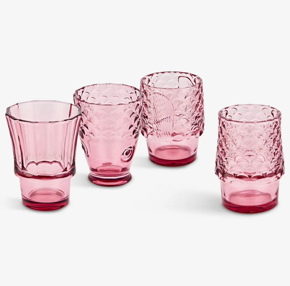 Fish Stacking Glasses (set of four) - Pink