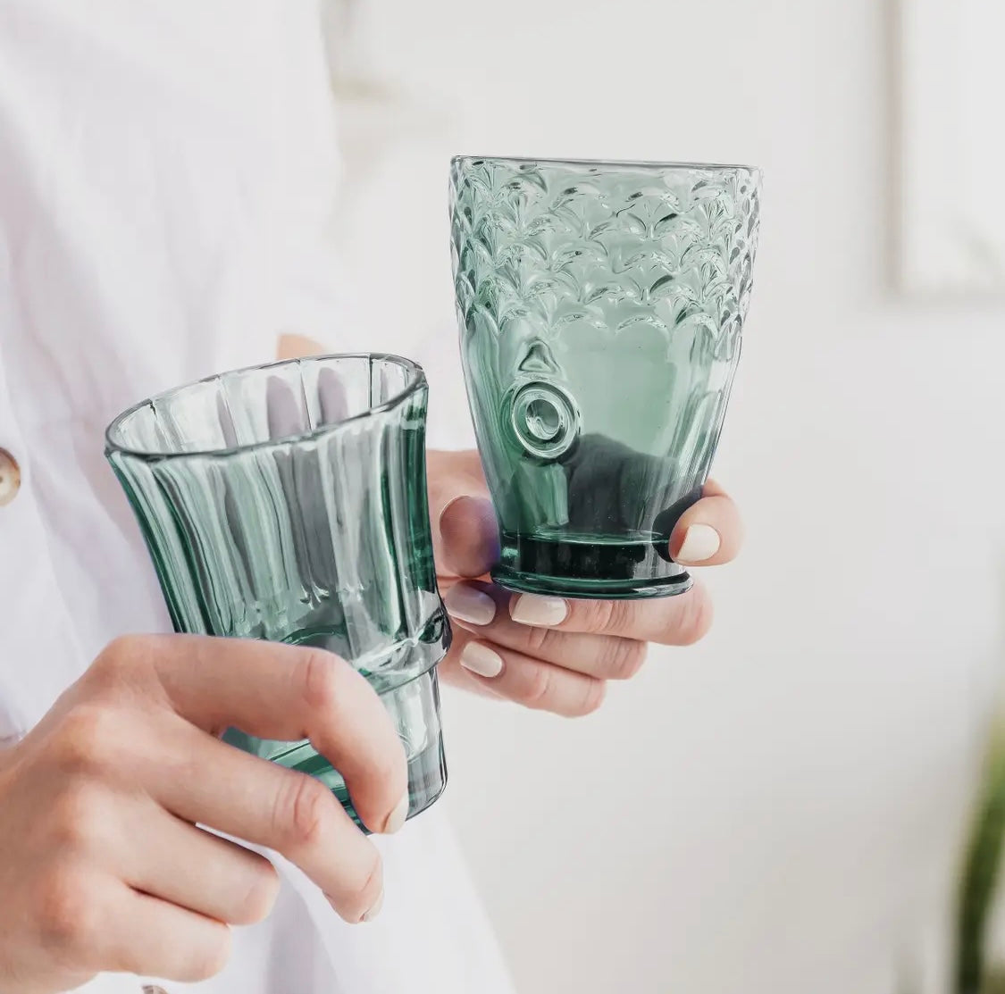 Fish stacking glasses (set of 4) - Green