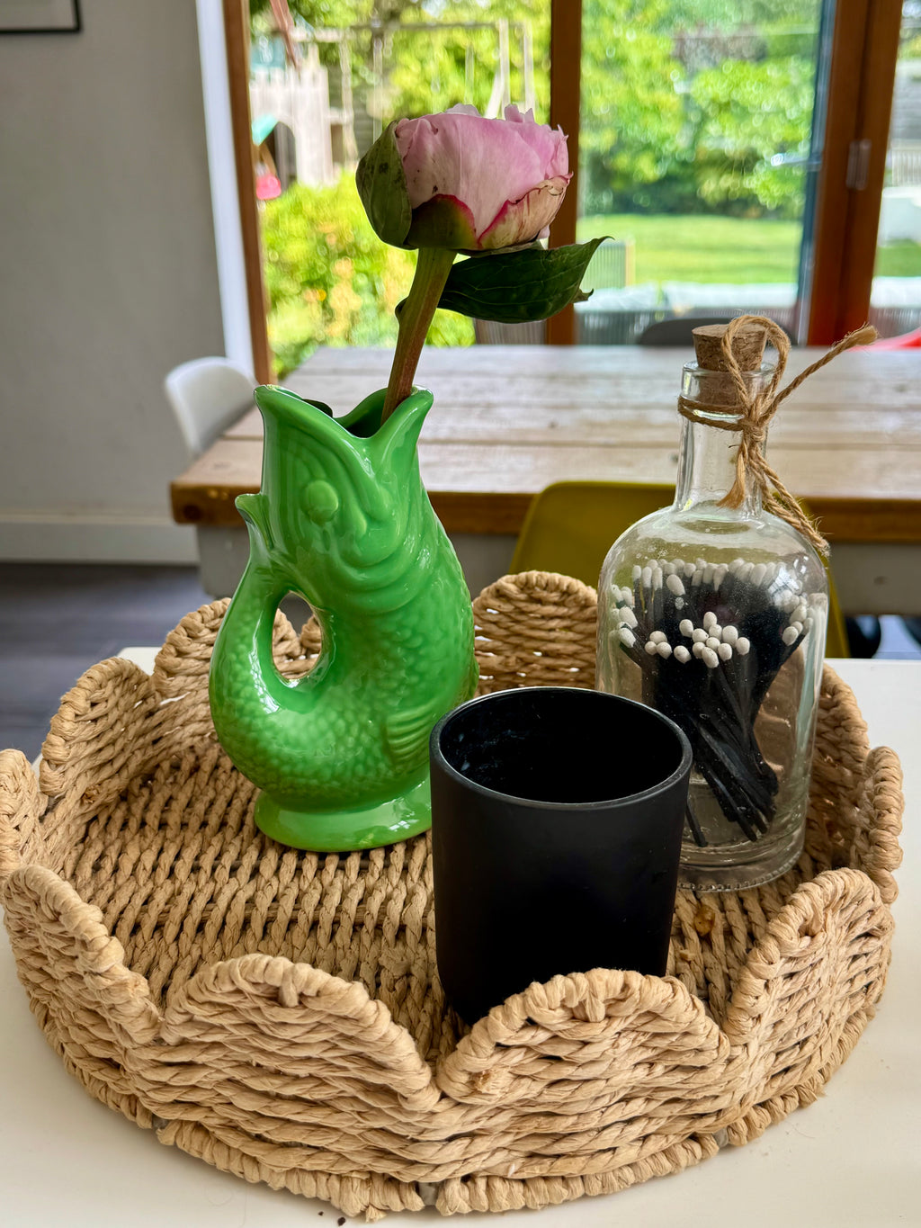 Ceramic Fish Jug - Green