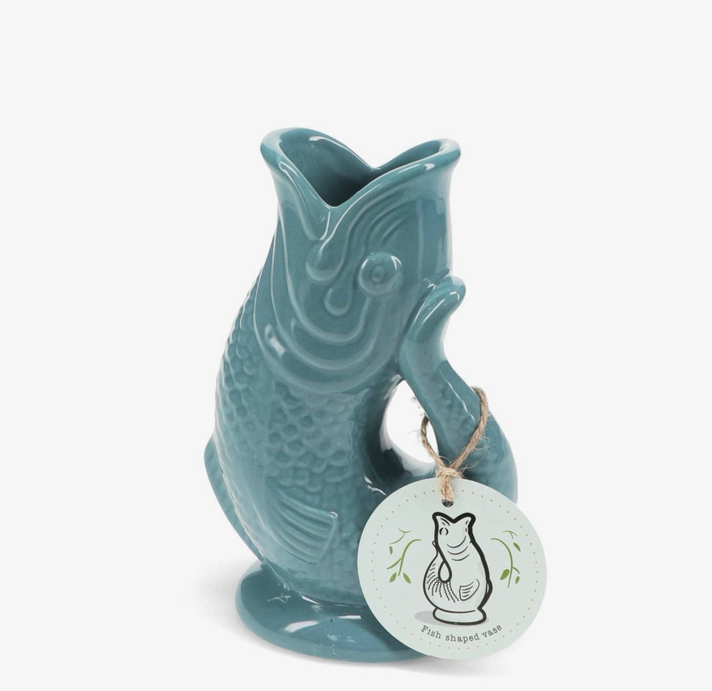 Ceramic Fish Jug - Blue