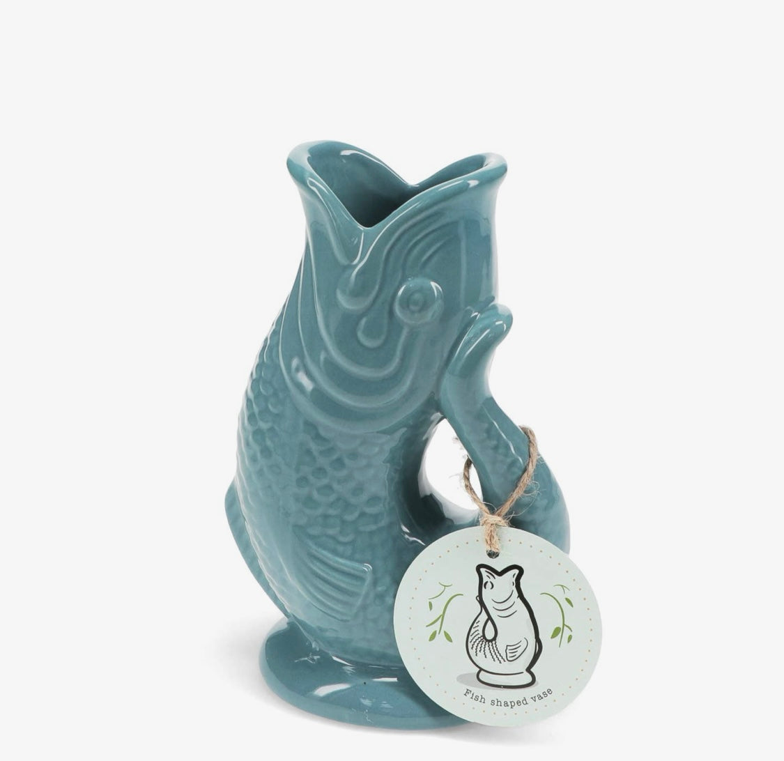 Ceramic Fish Jug - Blue