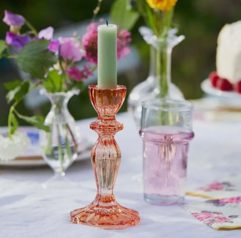 Glass Candle Holder - Multiple colours