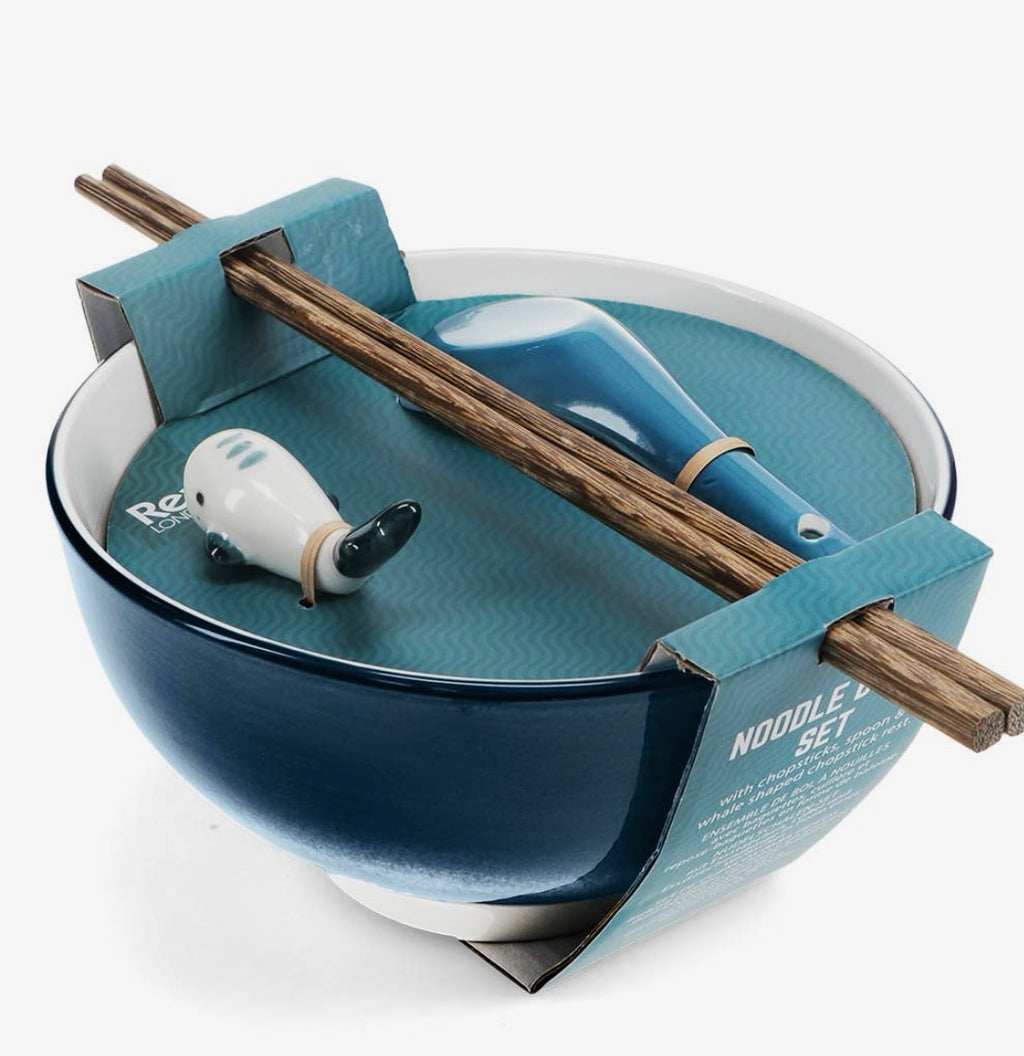 Ceramic noodle bowl set