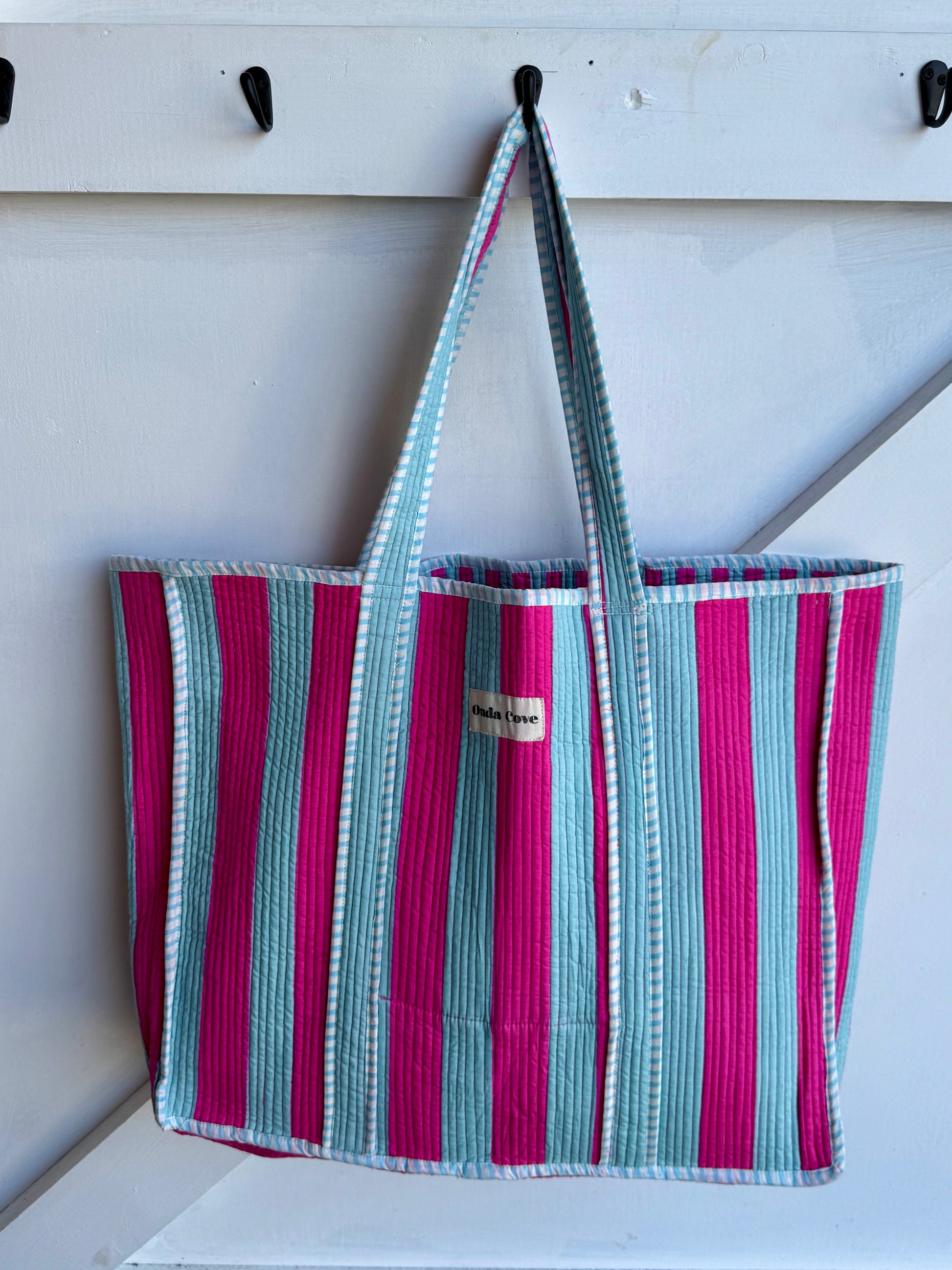 Oversized stripe tote - various prints