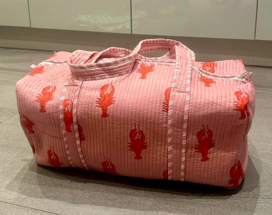 Weekend bag - pink lobster