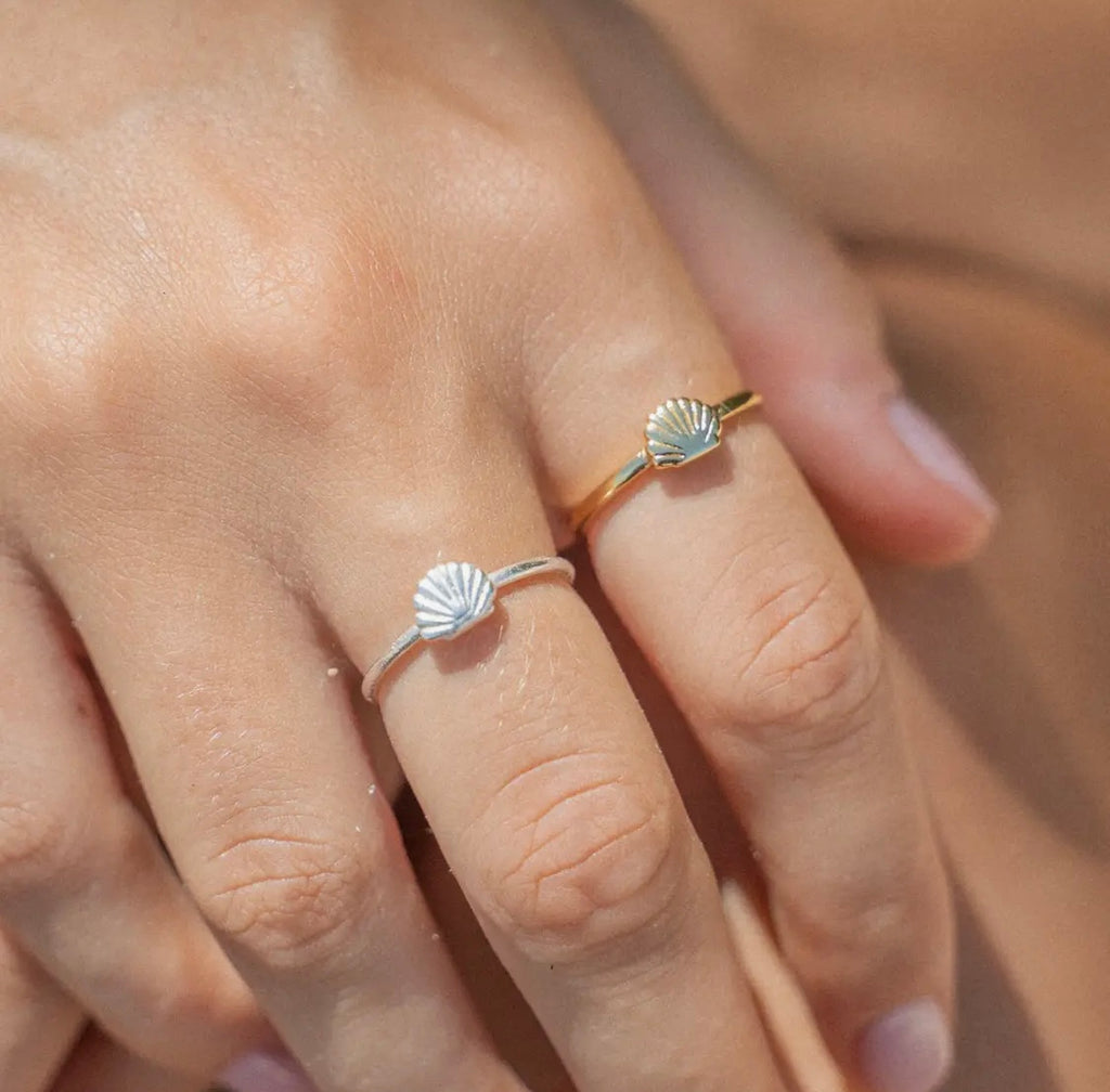 Shell Adjustable Gold Ring