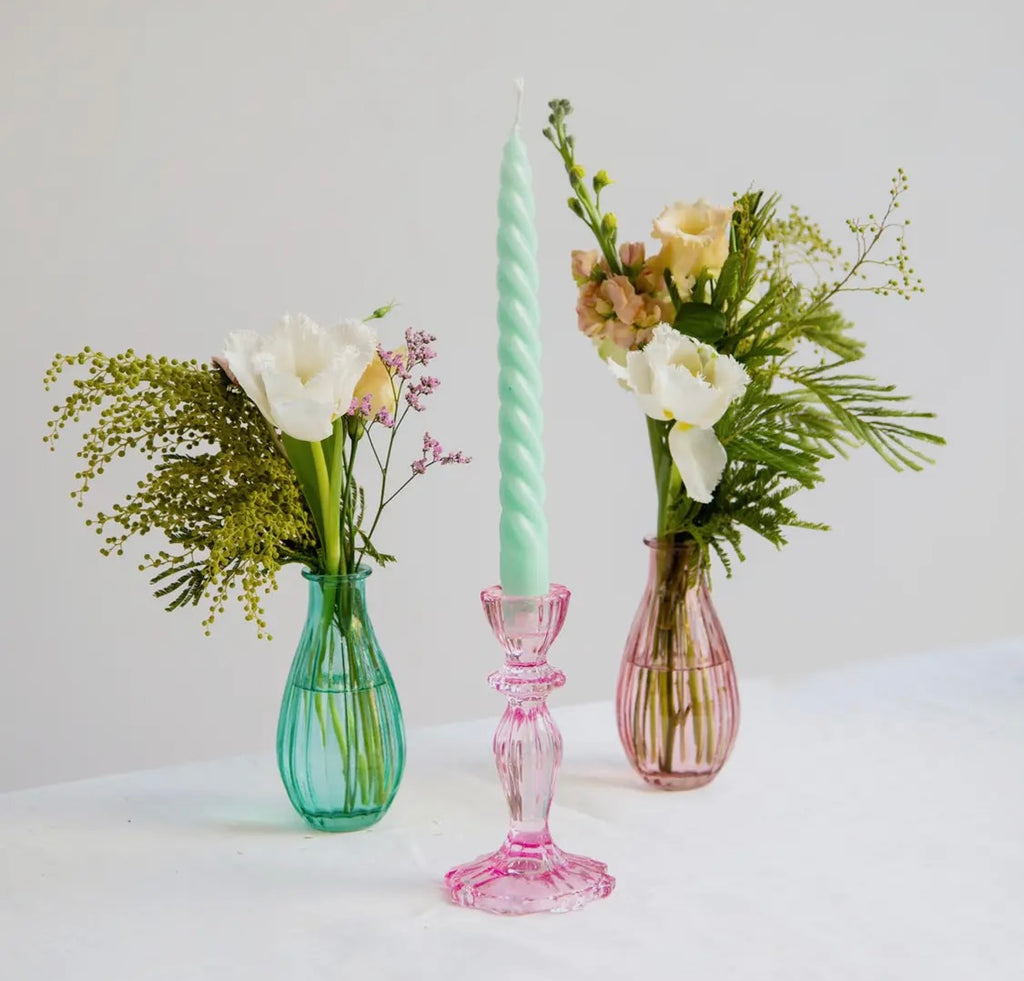 Glass Candle Holder - Multiple colours