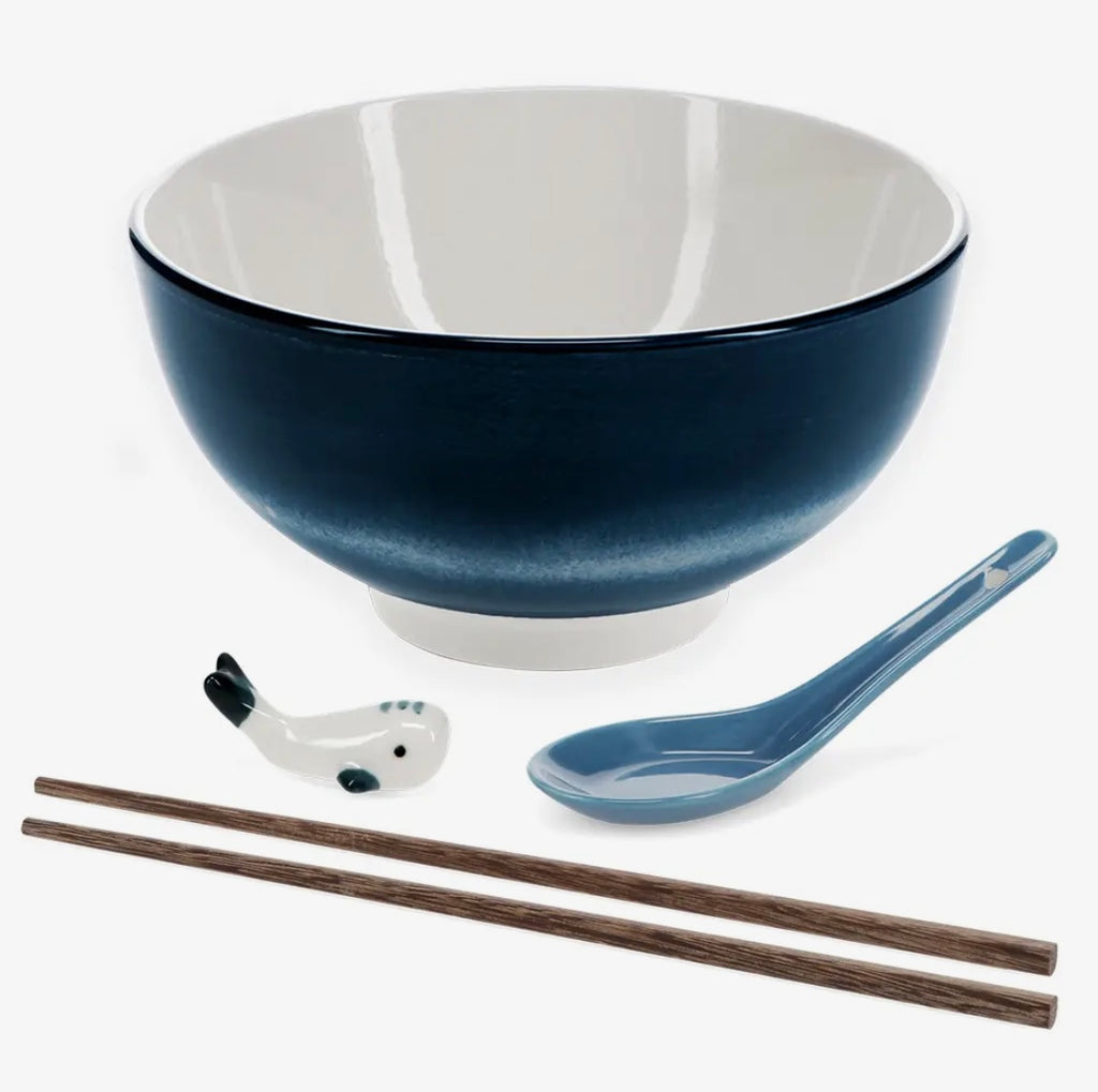 Ceramic noodle bowl set